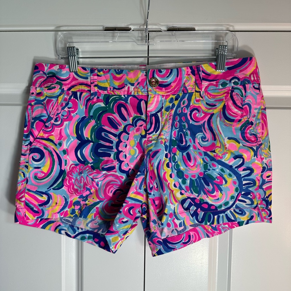 Lilly Pulitzer Vibrant Pink and Blue Patterned Shorts